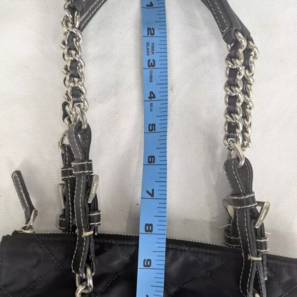 Authentic PRADA Tessuto Nylon Chain Medium Black Shoulder Bag Made in Italy - Picture 15 of 15